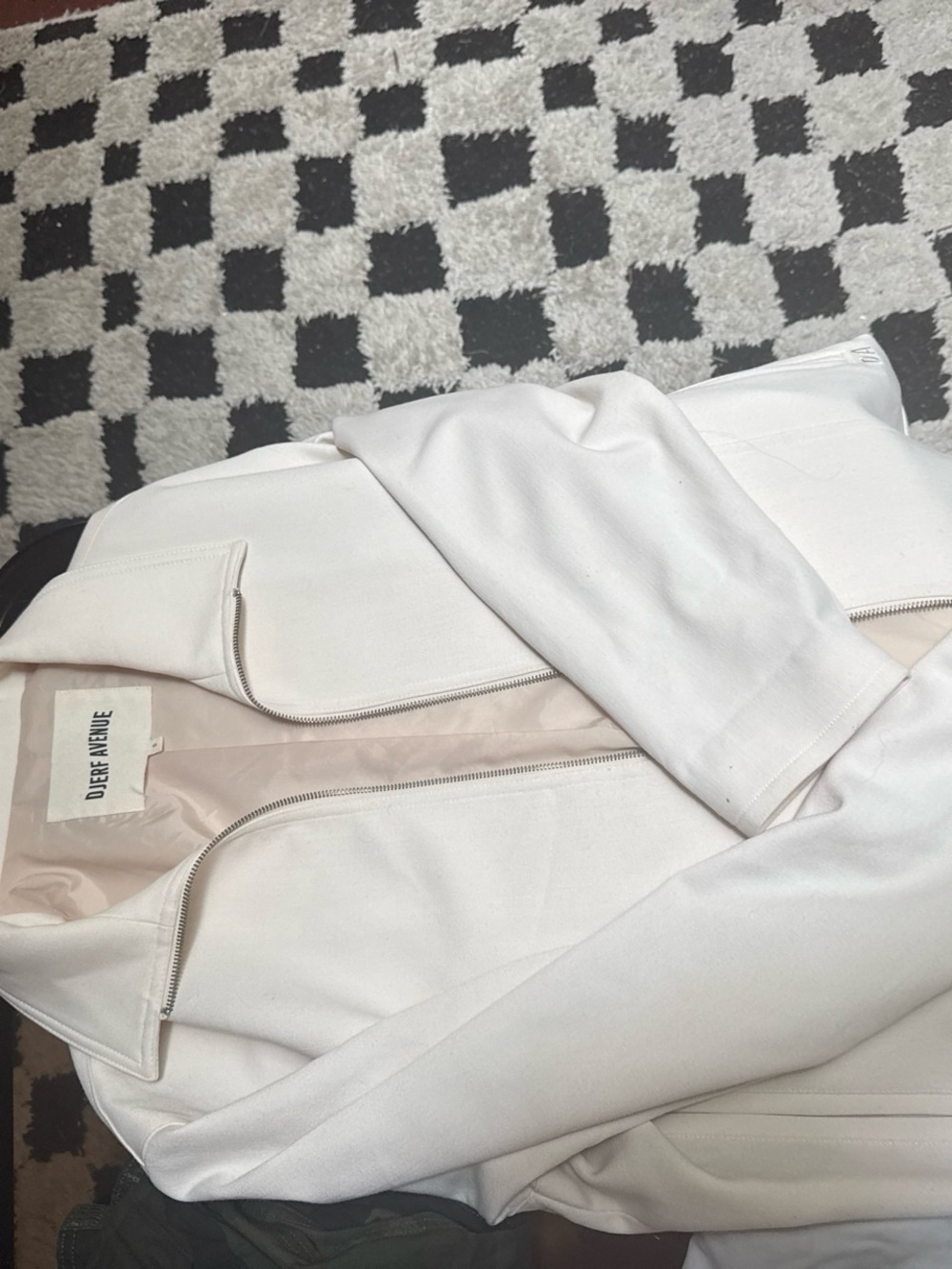 Djerf Avenue Women's White Zip-Front Jacket